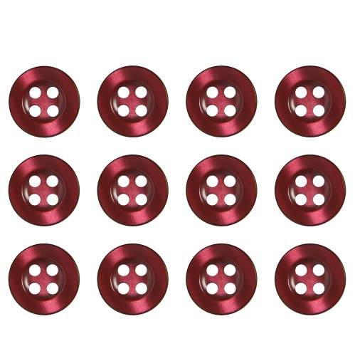Pack of 12 Burgundy 11mm Buttons 4 Holes 18L Gents Shop